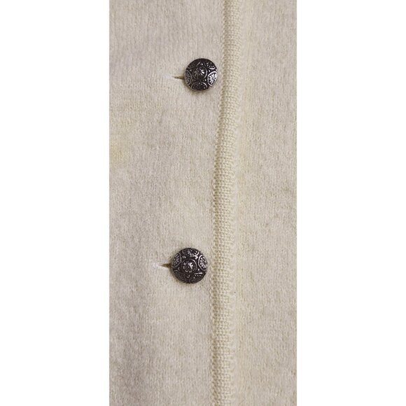 Carroll Reed Vintage Womens Wool Cardigan Sweater Silver Buttons Size 12 Large - Picture 5 of 13
